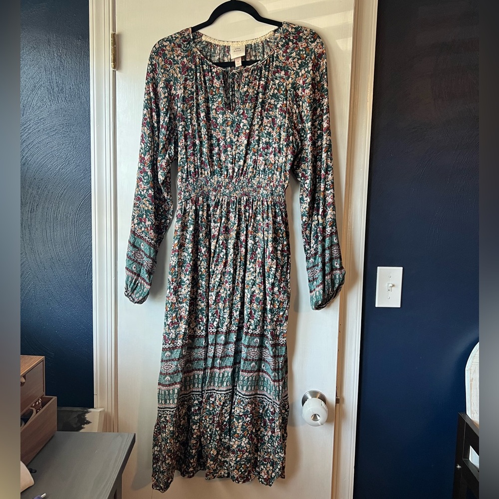 Knox Rose Green Floral MIDI Dress